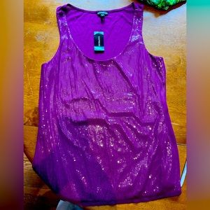 Purple Express tank top.